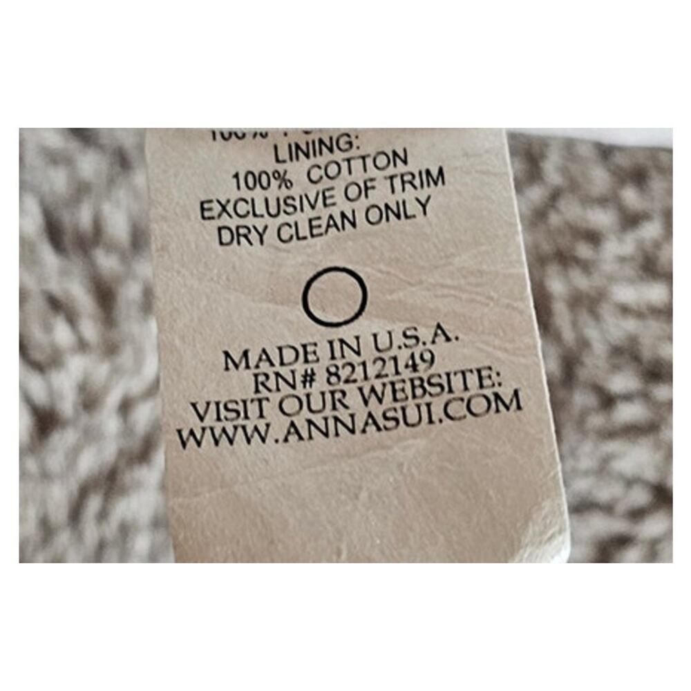 Anna Sui Mini Dress Black Cream Combo Sleeveless Lace Lined  Womens Sz 6 - Picture 4 of 5